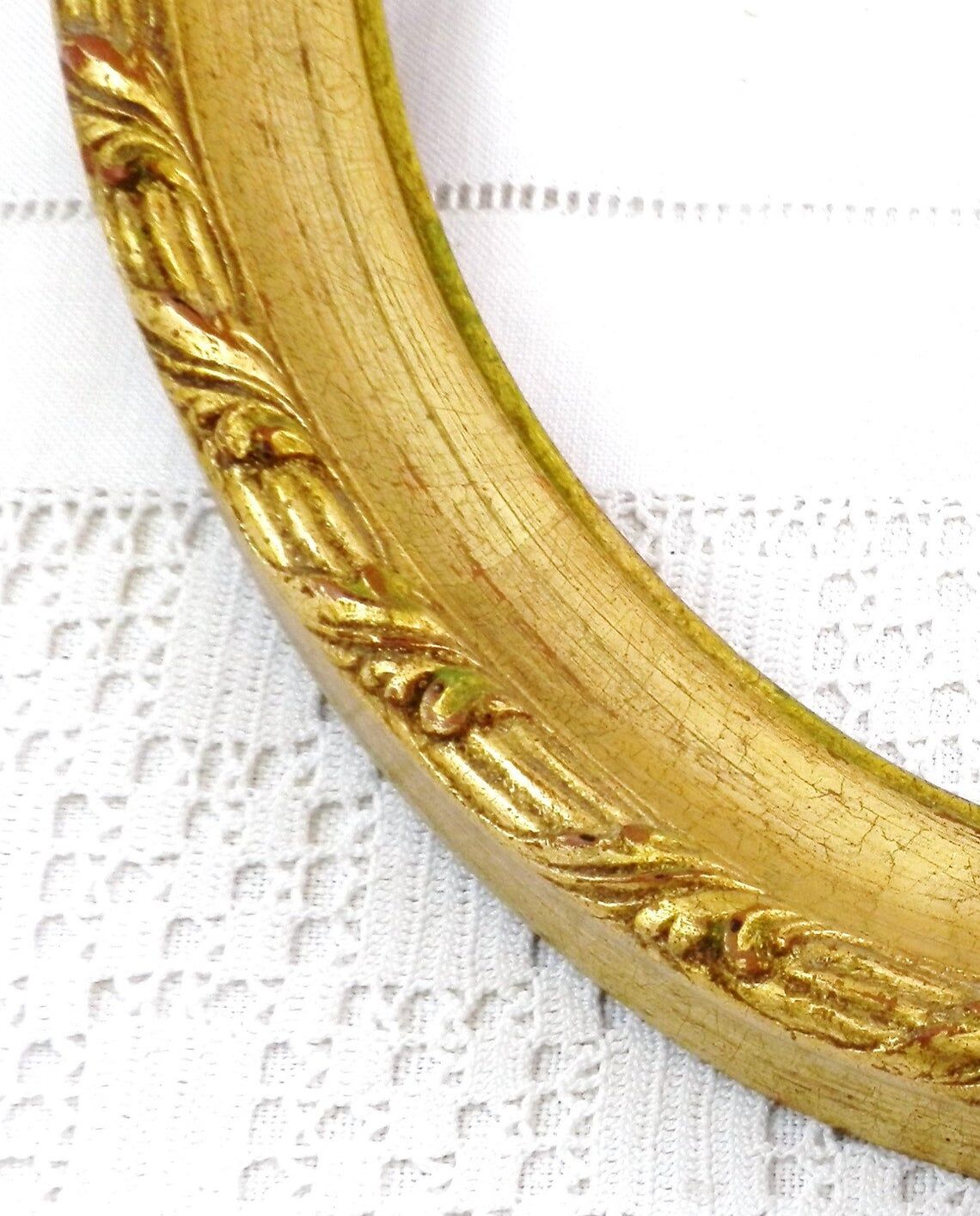 Vintage french oval gilded wall frame