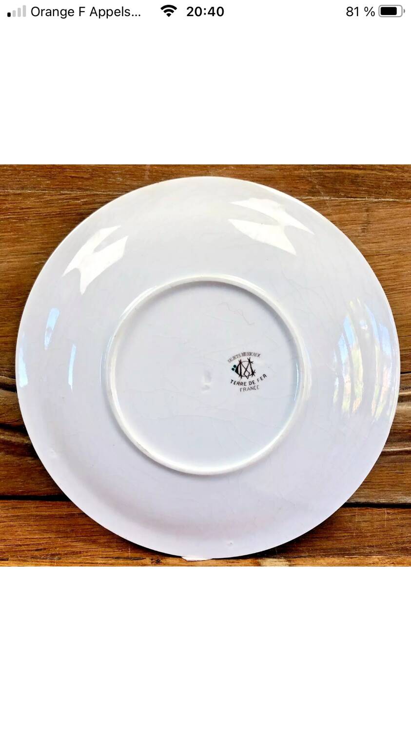 7 anciennes assiettes à dessert Creil et Montereau Terre de fer