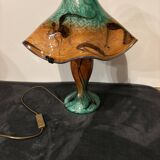 Large lamp signed by Jean-Michel Operto – blown glass with gold leaf