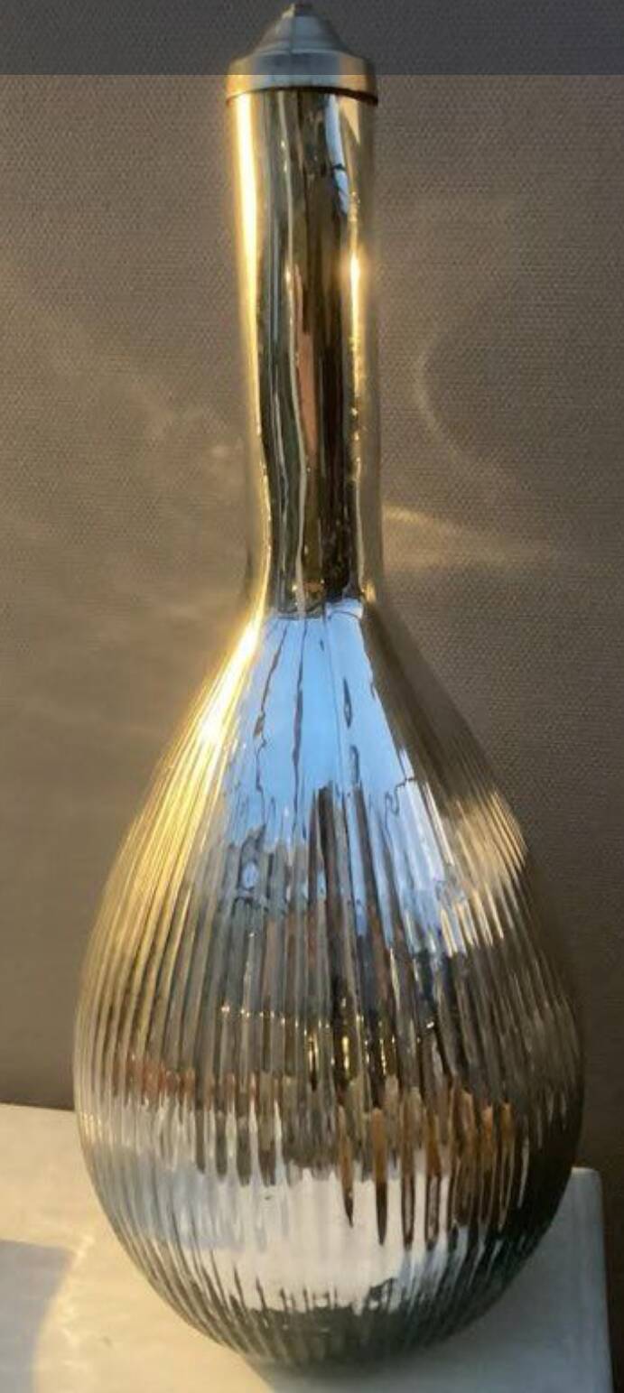 Silver glass lamp base