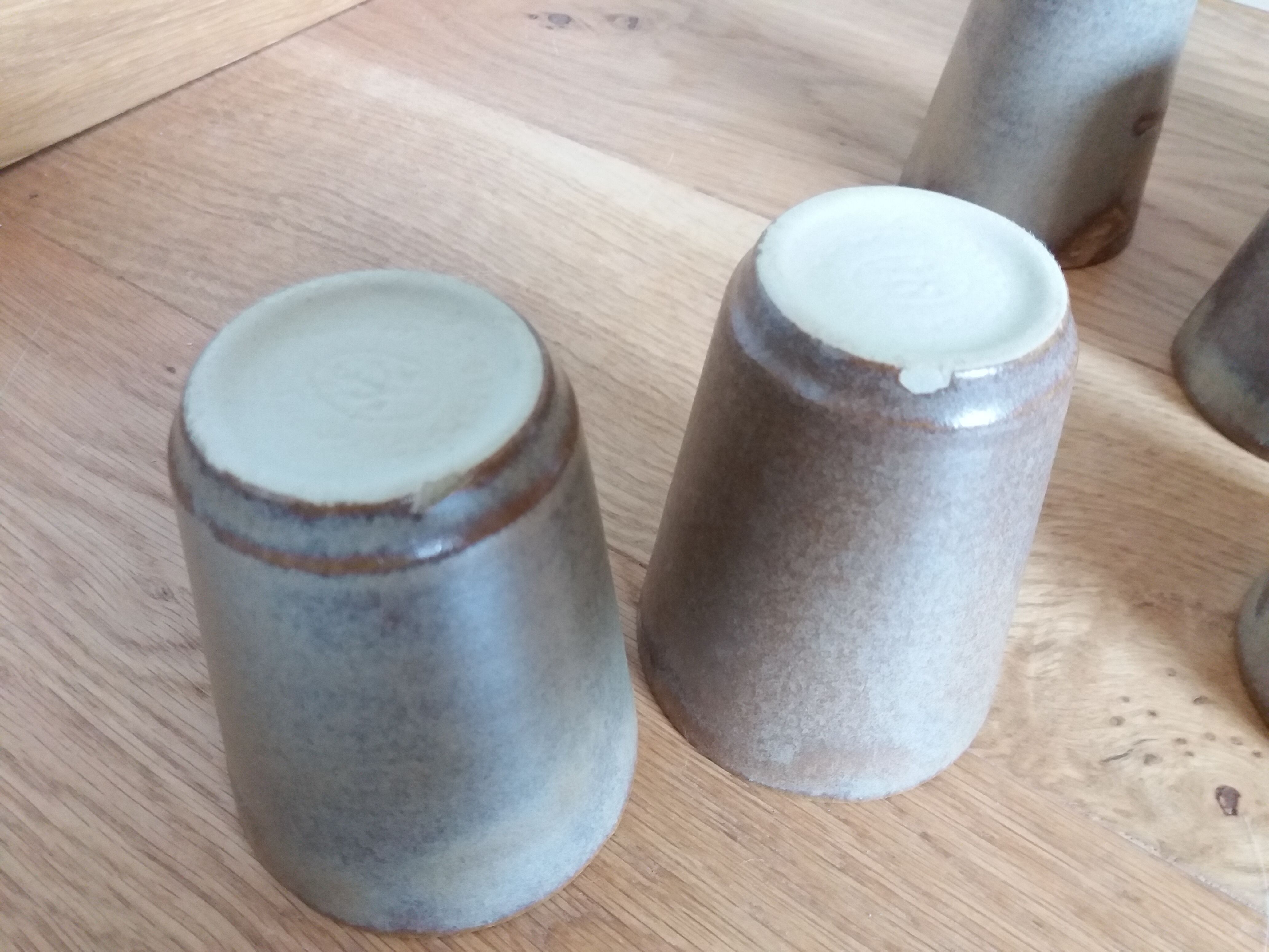 Digoin glazed stoneware glass cups set of 7