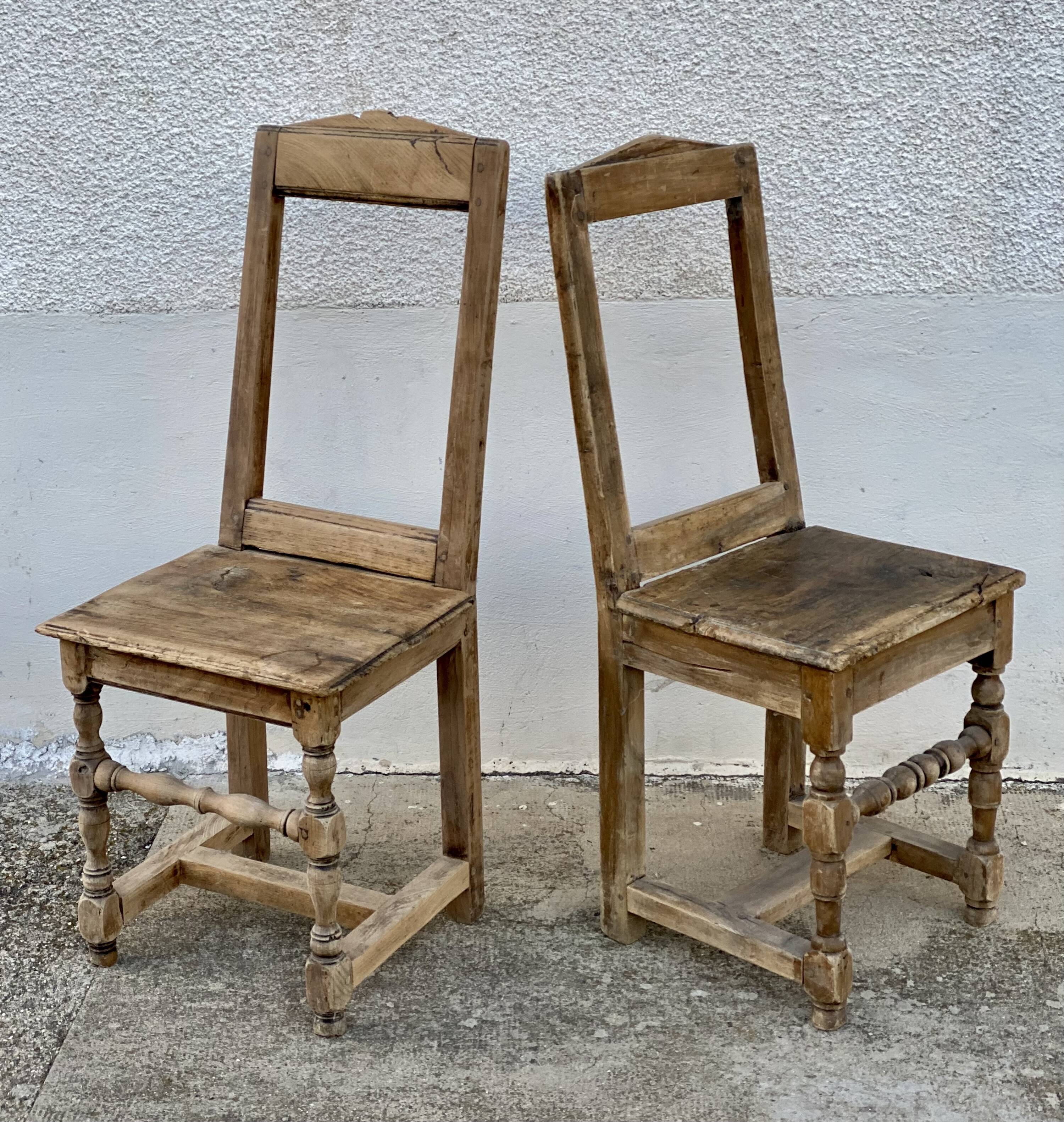 Set of 2 rustic mountain folk art chairs