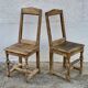 Set of 2 rustic mountain folk art chairs