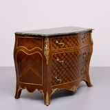 Louis XV Dutch Checkerboard Inlay Chest of Drawers, 1960s