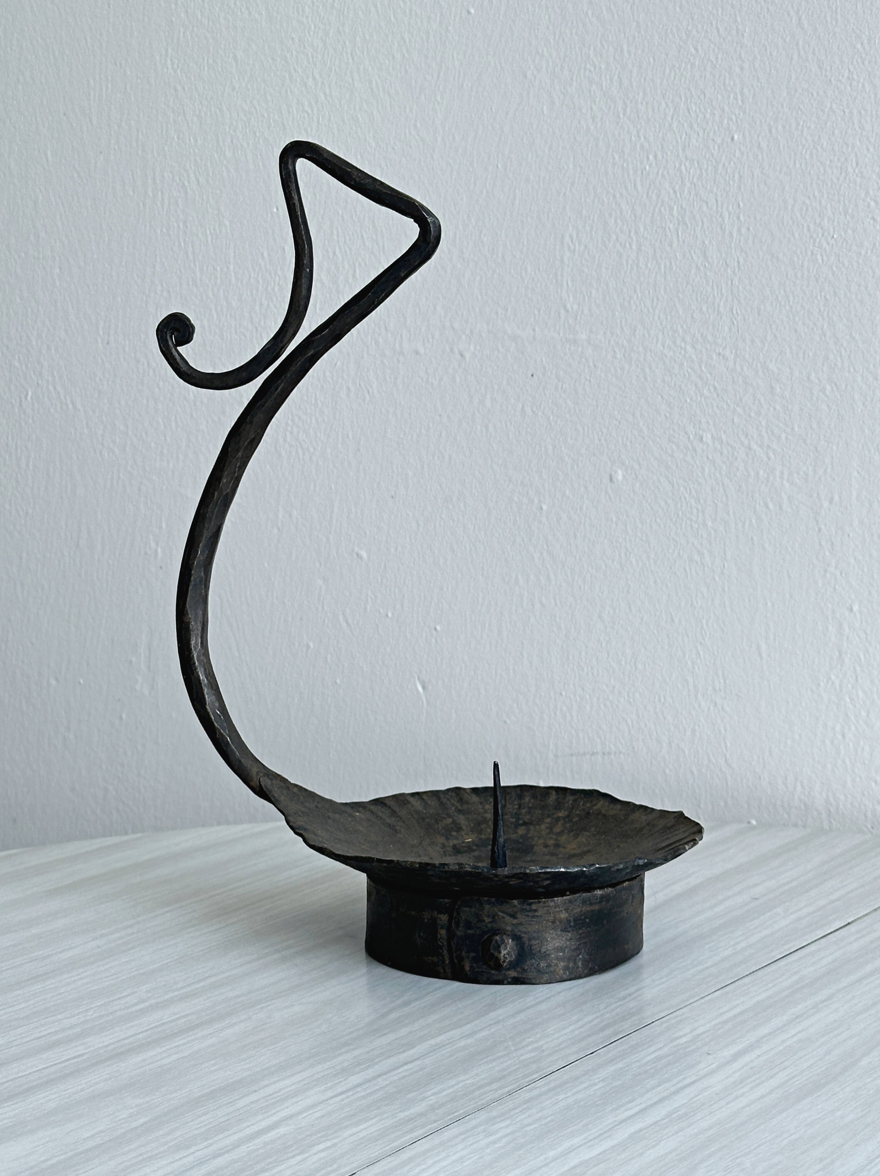 Wrought iron candlestick
