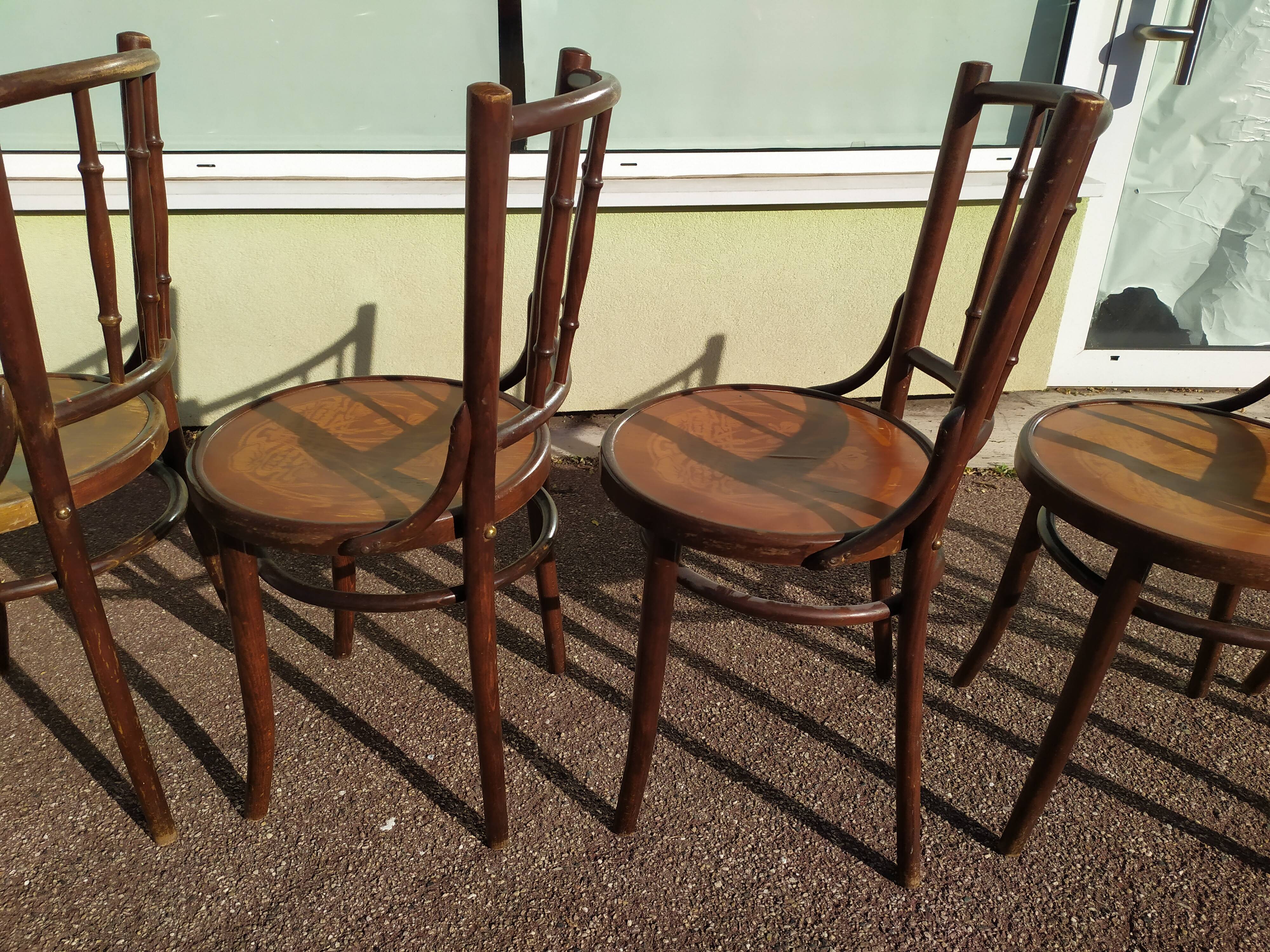 Lot de 6 chaise en bois - bistrot - terrasse - vintage