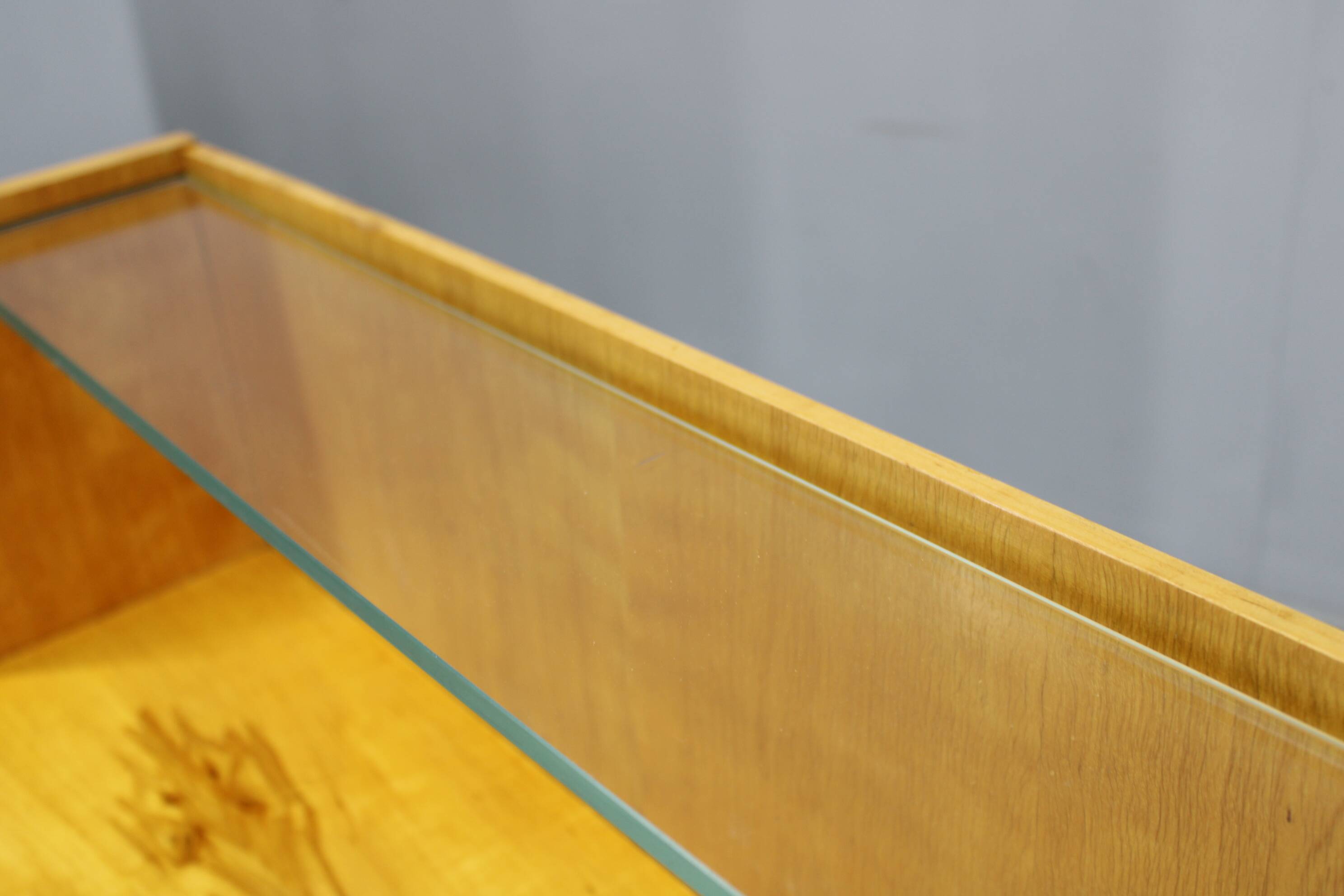 1960s Set of Night Stands and Chest of Drawers with Glass Shelf ,Czechoslov