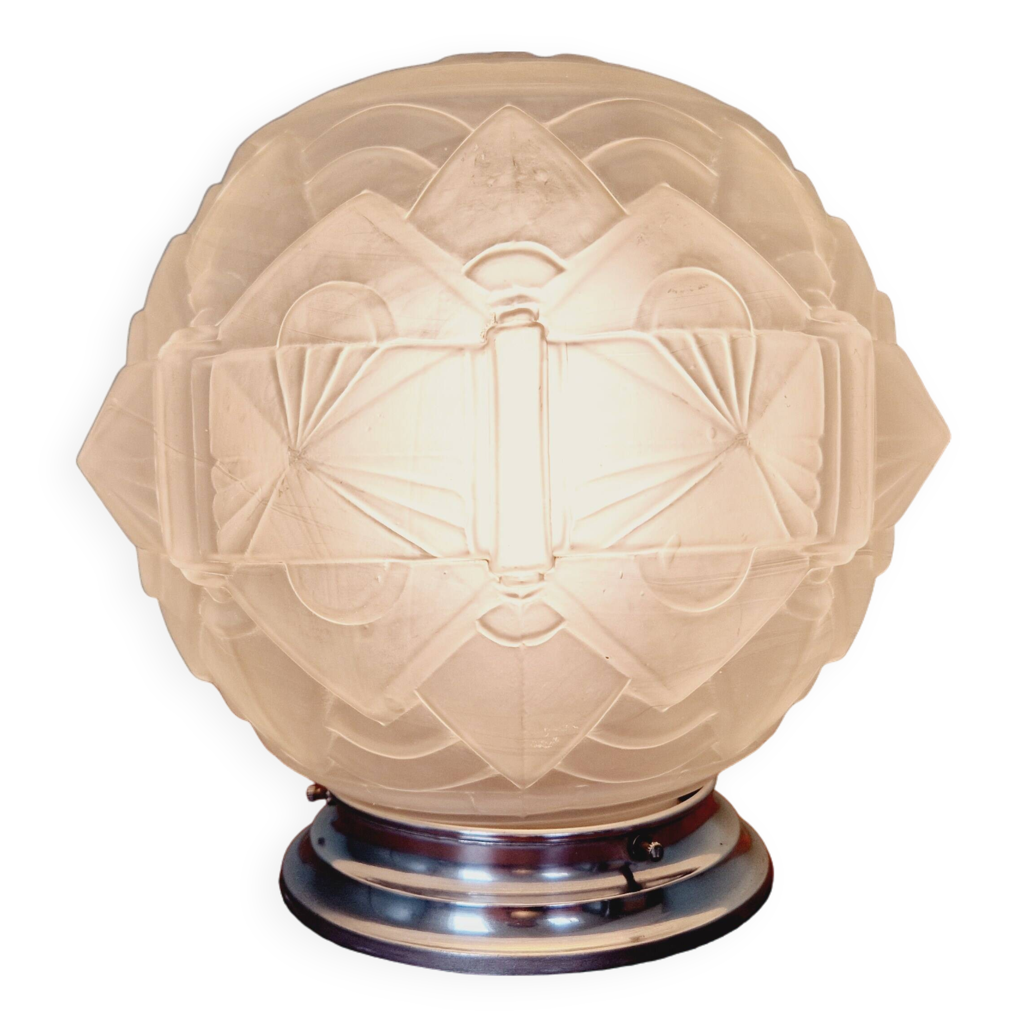 Art Deco satin glass ceiling light, 1920s-30s