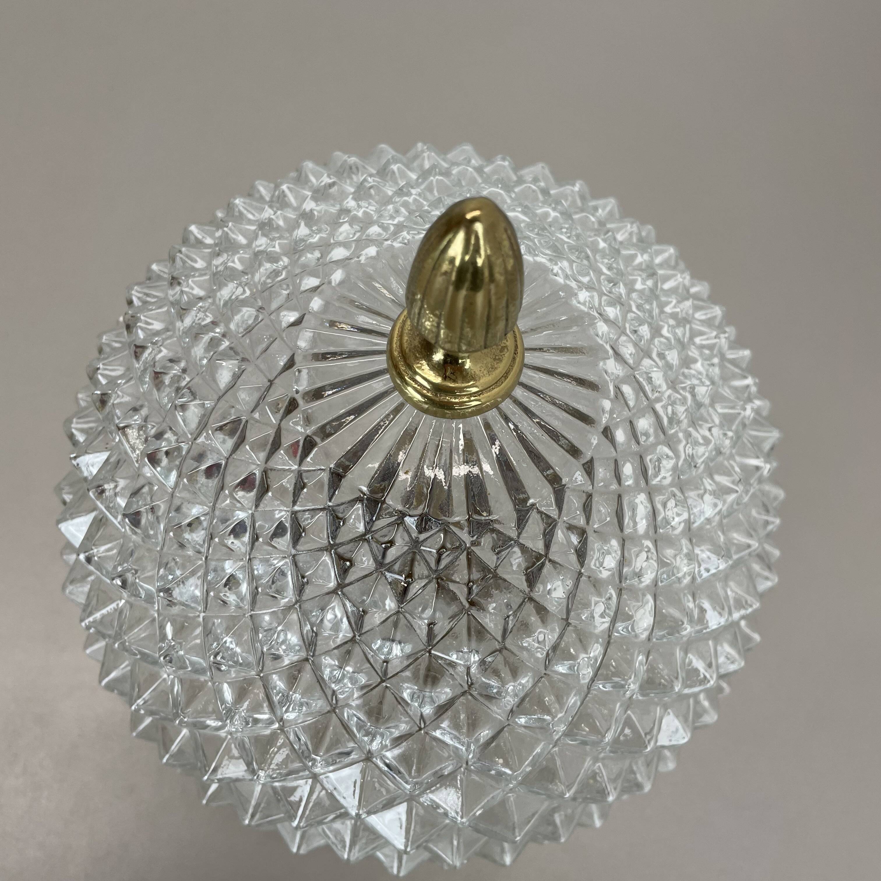 Modernist  "pineapple" ceiling light by glashütte limburg attrib., germany 1970