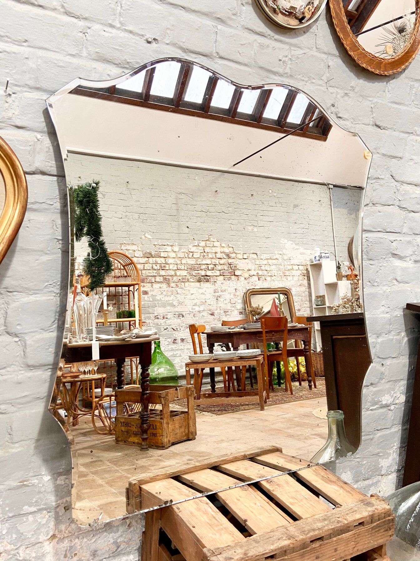 Beveled mirror, 96 x 89 cm