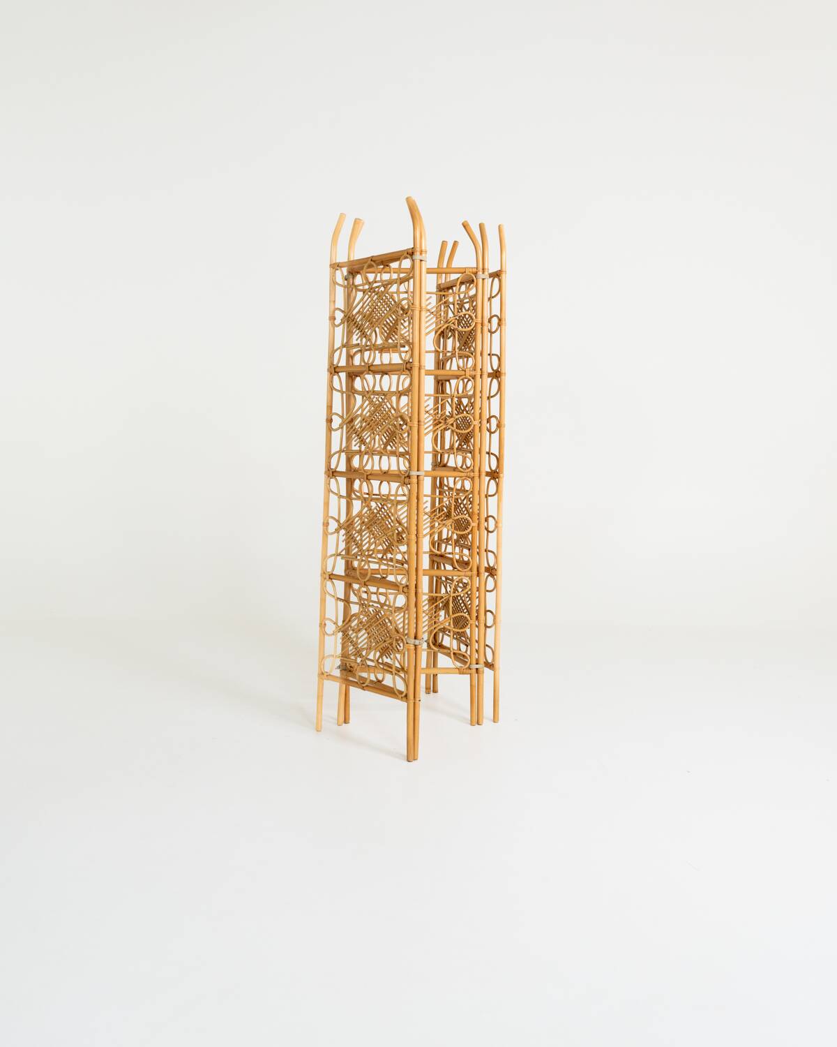 Five-panel rattan folding screen, Scandinavia, 1960s