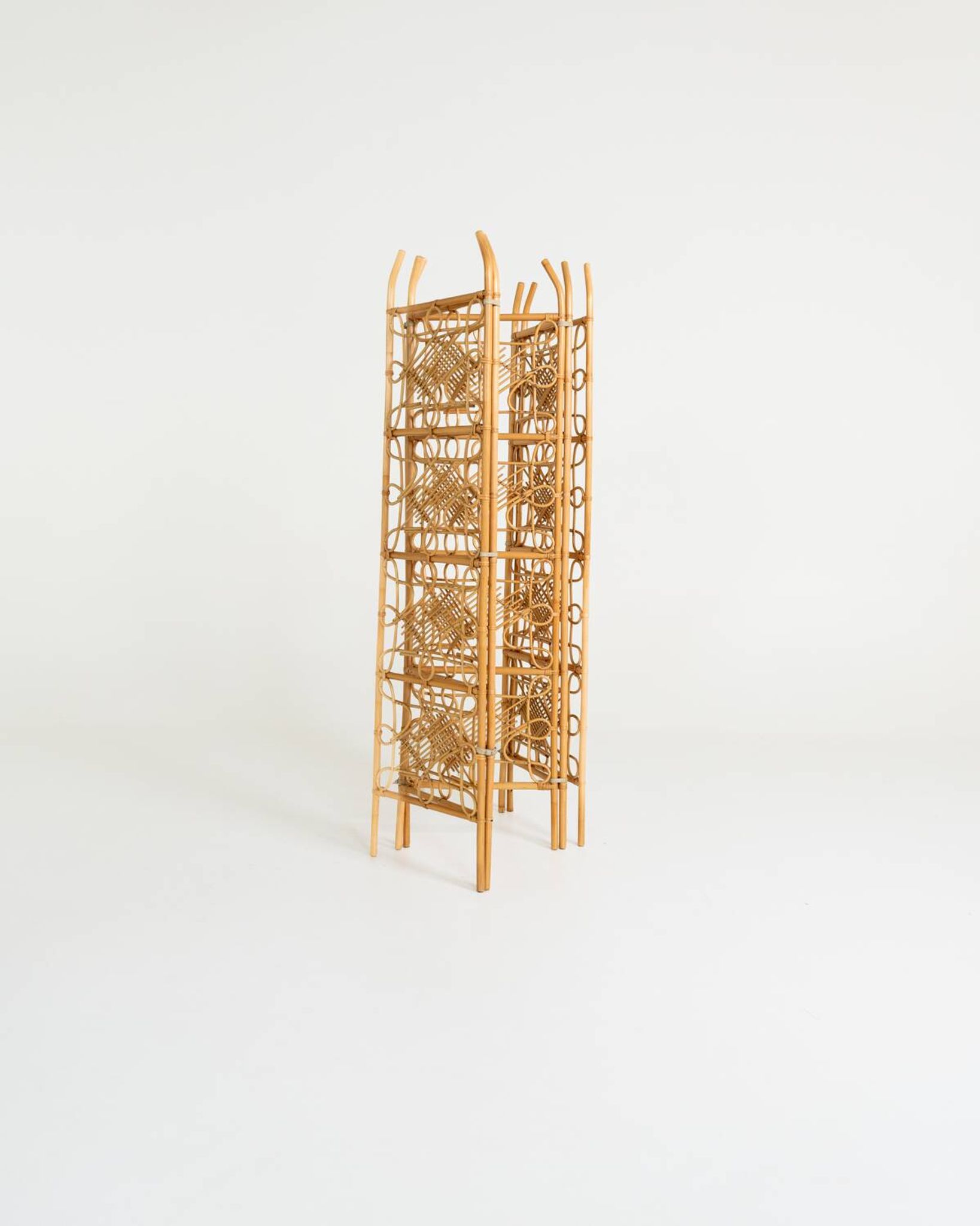 Five-panel rattan folding screen, Scandinavia, 1960s