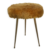 Tabouret tripode Pelfran à moumoute