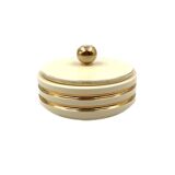 Jean Robj, Art Deco white and gold ceramic box, Robj Paris, France 1930s