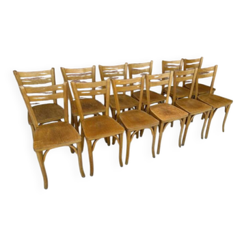Set of 12 Bistro chairs N 19 Baumann 1960