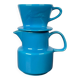German Mid-Century Modern Space Age Ceramic Puppet-size Coffee Filter and Pot Set from Melitta, 1960s, Set of 2