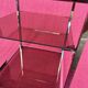 VINTAGE 1970 RECTANGULAR COFFEE TABLE WITH SQUARE CHROME TUBES AND 3 SHELVES