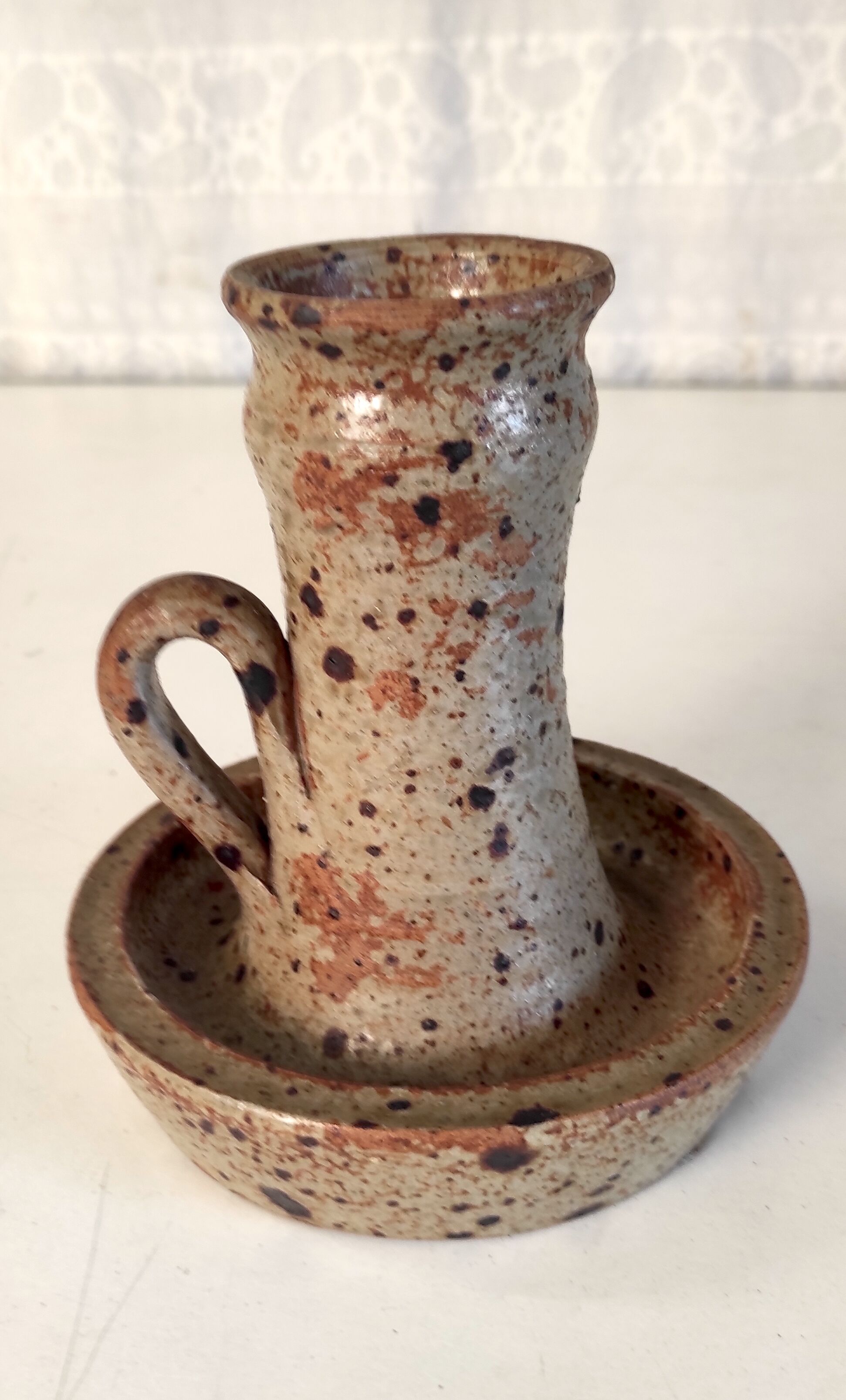Pyrity sandstone candle holder - 60s/70s