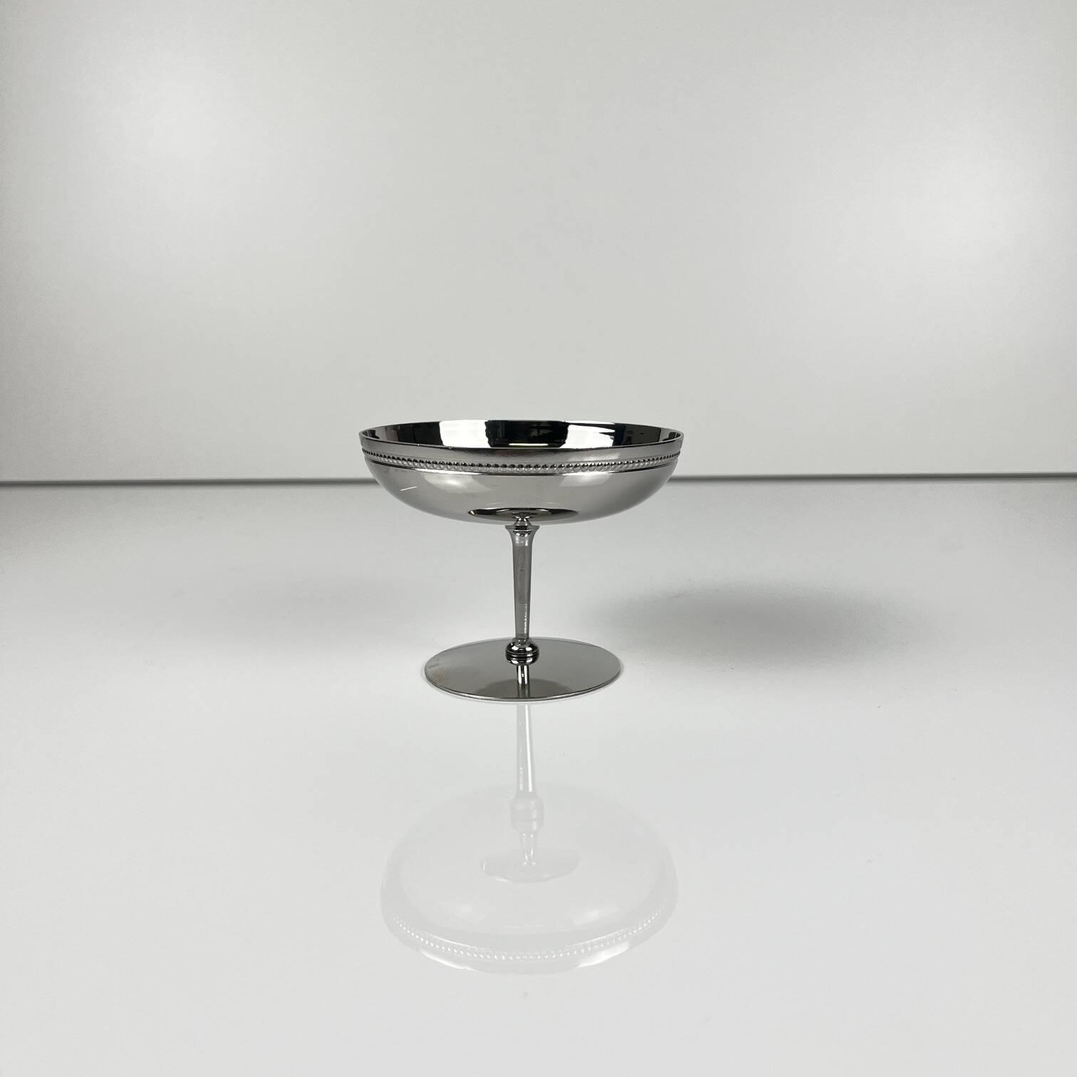 Set of 6 stainless steel ice cream cups, 1970