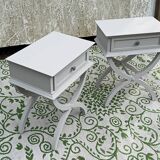 Pair of X-shaped bedside tables