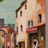 The flower market, oil on canvas signed Luga.