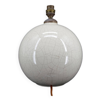 Cracked white ball lamp, attributed to Besnard for Ruhlmann, France, circa 1920