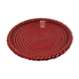 Red braided ceramic dish