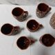 Vintage Vallauris orangeade service with 6 brutalist ceramic glasses.