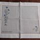 Embroidered placemats in vintage linen field flowers series of seven