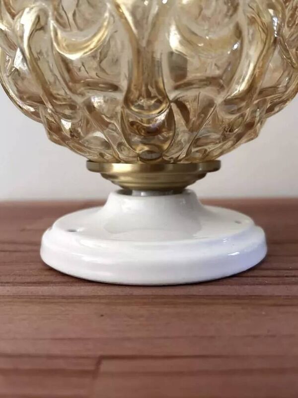 Paire d’appliques globes scandinaves dorés