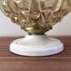 Pair of golden Scandinavian globe wall lights
