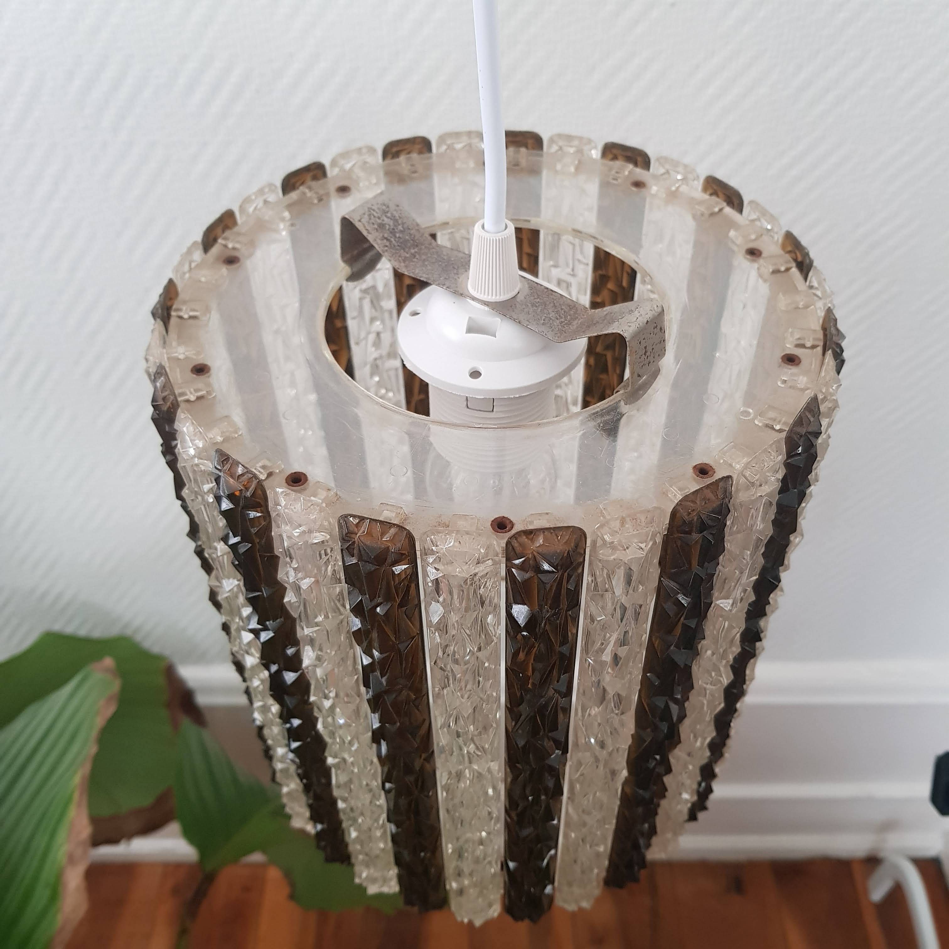 Cylindrical suspension in two-tone plastic 1970s