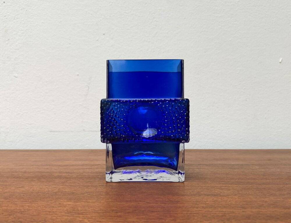 Space Age Glass Block Vase, 1960s
