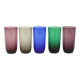 Set of 5 vintage coloured glasses - glassware from Boussu