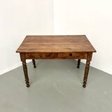 Pine desk with turned legs, 1900s