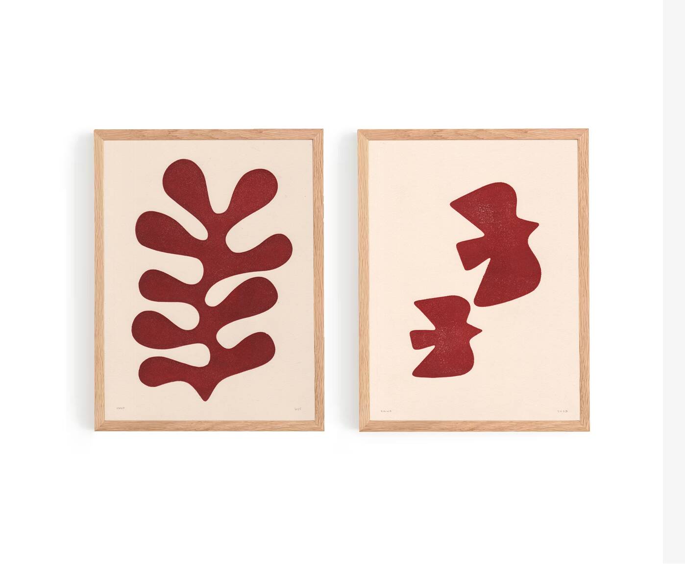 Duo de peintures sur papier signées Eawy