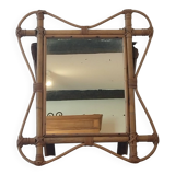 Authentic 1960s mirror in rattan/bamboo