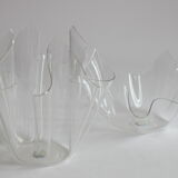 Plexiglass handkerchief bowl and vase, Germany 1970s, set of two.
