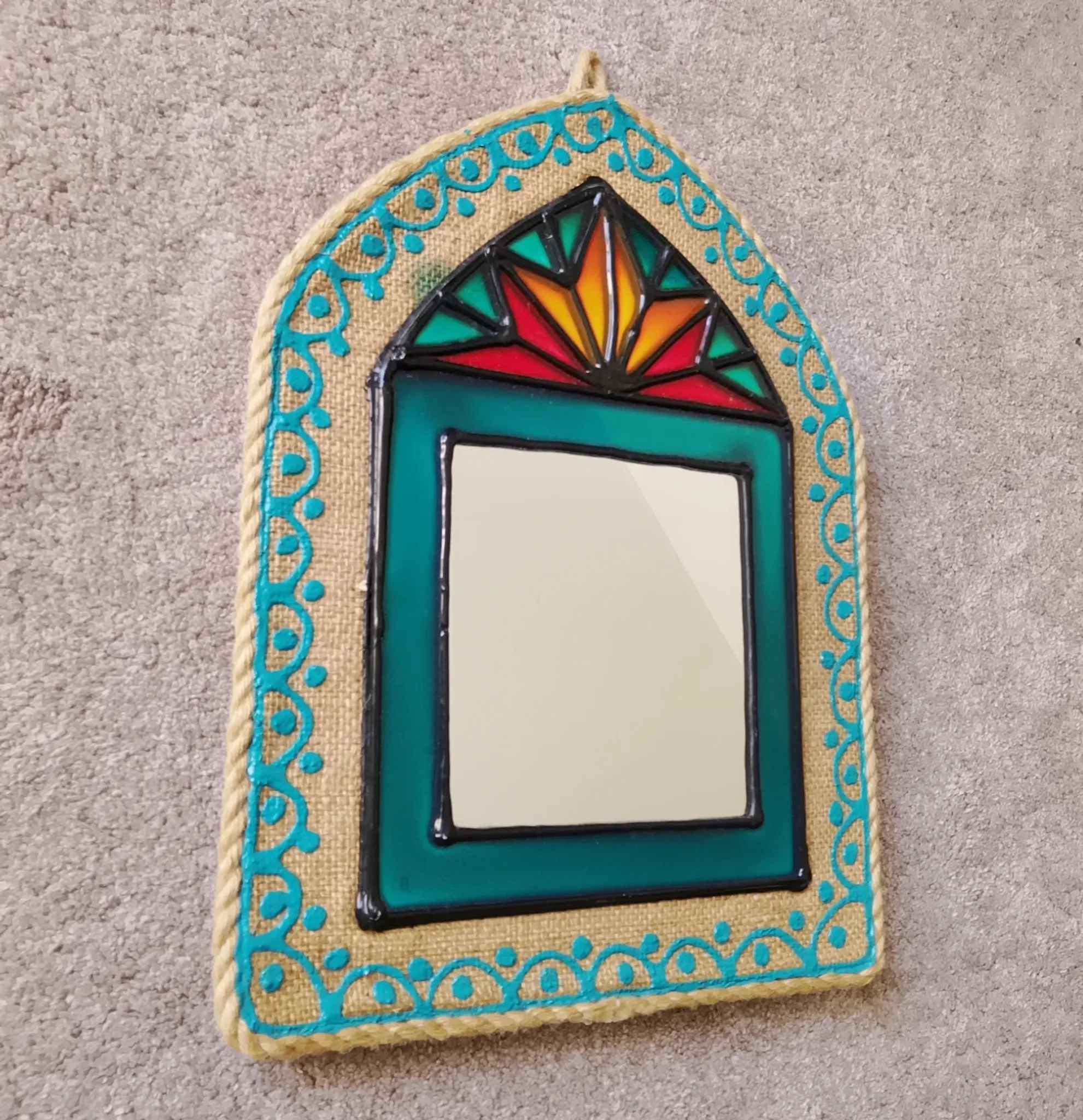 Traditional Iranian mirror in Orsi style