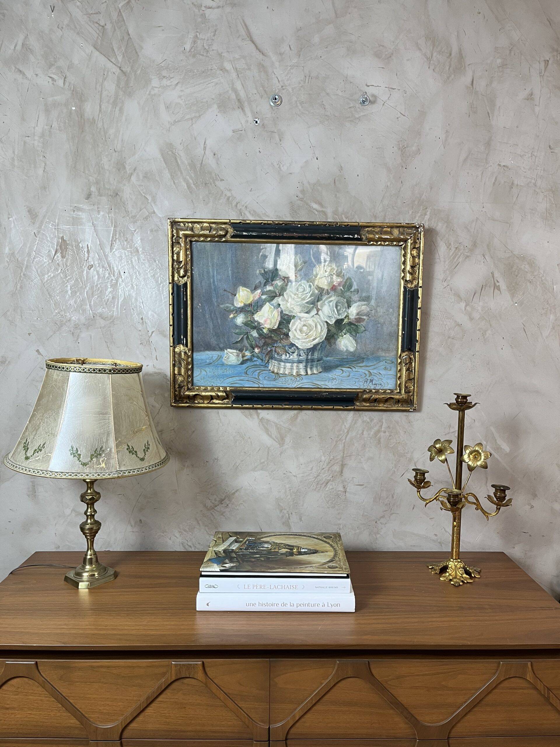 Brass flower candlestick