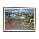 Breton landscape lithograph by Pierre Lorthioir - Numbered 18/100