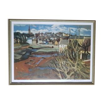 Breton landscape lithograph by Pierre Lorthioir - Numbered 18/100