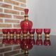 Set of 7 Art Deco glasses and carafe, Verrerie de Monaco Monte Carlo