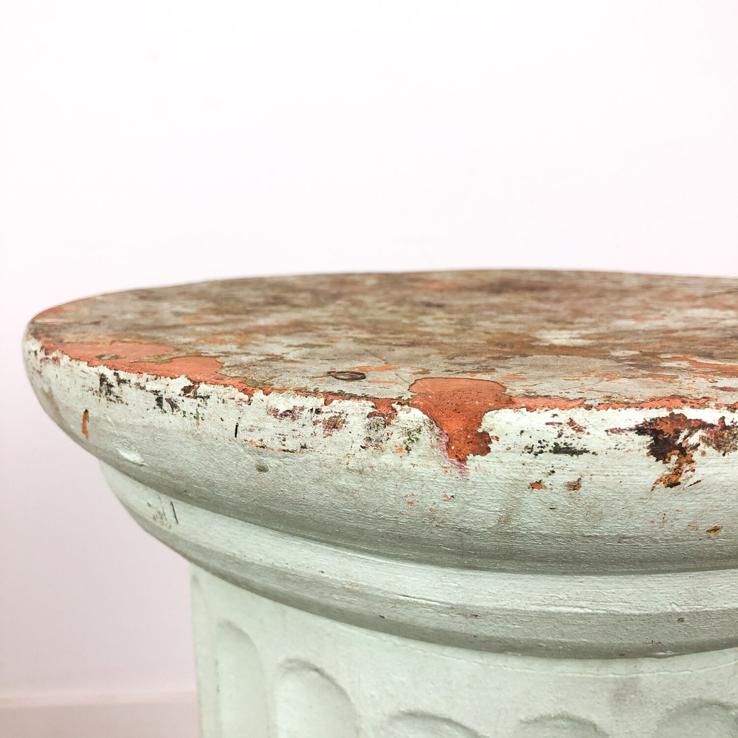 Vintage painted terracotta column