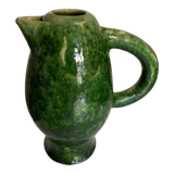 XL vase pitcher in green glazed clay Vallauris 1960