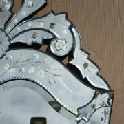 Antique Venetian Heart-Shaped Wall Mirror in Printed Glass, Italy, 1910s