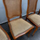 Set of 6 chairs in Louis XV style - carved wood and caning