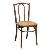 Chaise de bistrot avec assise en rotin tressé