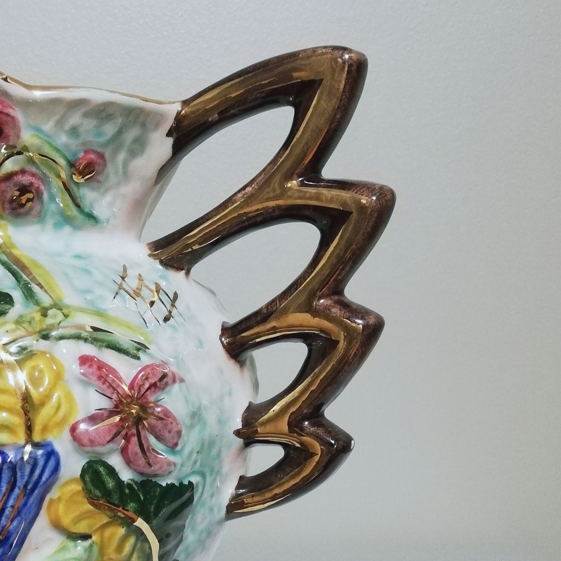 Ceramic pitcher vase signed Hubert Bequet