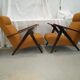 Pair of Scandinavian armchair compass feet 50s